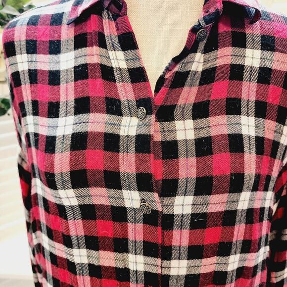 THE KOOPLES PARIS RED/BLACK SPARKLE PLAID BUTTON DOWN SIZE 1(SMALL) - Picture 2 of 6